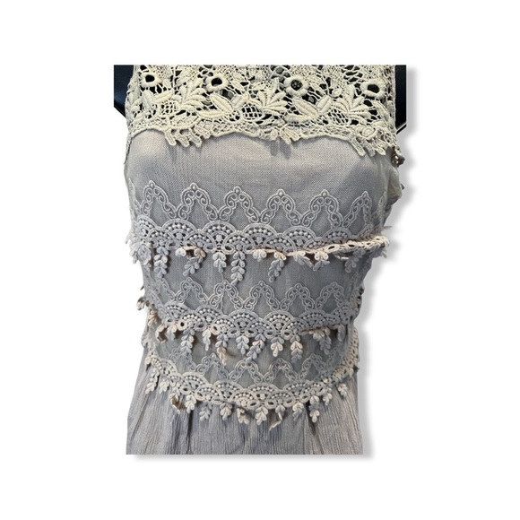 Andree by UNIT blush rose pink dress lacy top sleeveless layered skirt - Picture 7 of 11